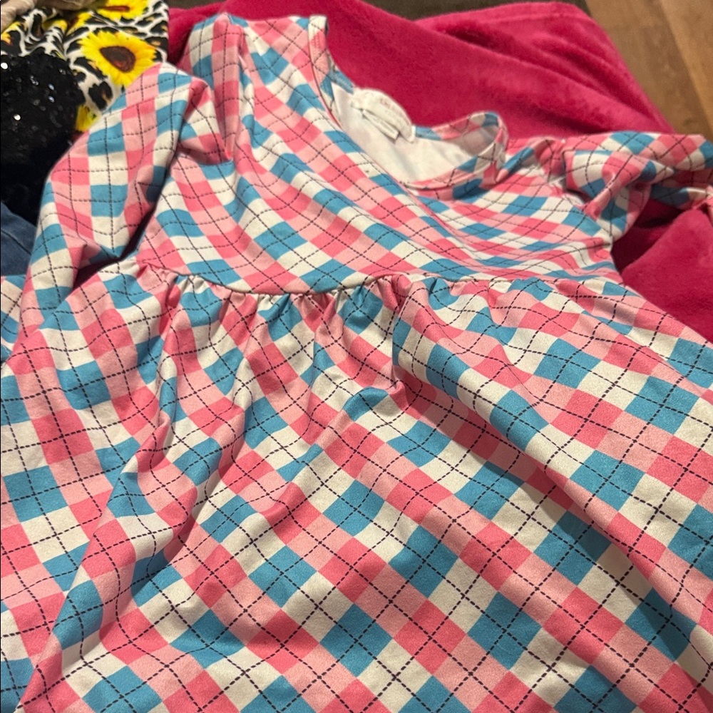 Plaid Pink and Blue Kids Pajamas